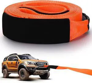 3" x 50 ft Recovery Tow Strap Road Straps Heavy Duty Tow Rope Recovery Rope with Reinforced Loops and Protective Sleeves for Vehicle Truck Winching Gear Accessories 20, 000 Lbs 3" x 50 ft Recovery Tow Strap Road Straps Heavy Duty Tow Rope Recovery Rope with Reinforced Loops and Protective Sleeves for Vehicle Truck Winching Gear Accessories 20, 000 Lbs