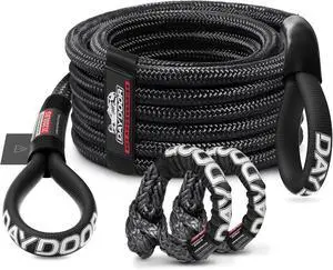 Recovery Tow Rope Kit with 2 Soft Shackles, 7/16 Inch x 30 ft 31,200 Lbs UHMWPE Tow Strap, Synthetic Towing Rope Recovery Kit for ATV, UTV, SUV, Cars (Gray) Recovery Tow Rope Kit with 2 Soft Shackles, 7/16 Inch x 30 ft 31,200 Lbs UHMWPE Tow Strap, Synthetic Towing Rope Recovery Kit for ATV, UTV, SUV, Cars (Gray)