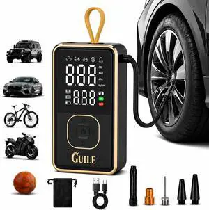 Portable Tire Inflator Air Compressor - 150PSI Smart Cordless Car Tire Pump with Digital Pressure Gauge, Auto Shut-Off, Rechargeable Battery Power Bank for Car, Motorcycle, Bicycle, Ball Portable Tire Inflator Air Compressor - 150PSI Smart Cordless Car Tire Pump with Digital Pressure Gauge, Auto Shut-Off, Rechargeable Battery Power Bank for Car, Motorcycle, Bicycle, Ball