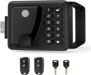 RV Door Lock Keyless Entry, Heavy-Duty RV Door Lock Replacement Kit with Password & Remote Control, Fits 3.75" x 2.75" x 1.5" Openings RV Door Lock Keyless Entry, Heavy-Duty RV Door Lock Replacement Kit with Password & Remote Control, Fits 3.75" x 2.75" x 1.5" Openings