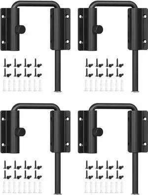 Sliding Door Loop Lock, Security U-Bolt Locks with Locking Design, 90/180 Degree Multi-Angle Aluminum Alloy Patio Door Latch for Barn, Garden, Window, Room Gate (Black-4PCS) Sliding Door Loop Lock, Security U-Bolt Locks with Locking Design, 90/180 Degree Multi-Angle Aluminum Alloy Patio Door Latch for Barn, Garden, Window, Room Gate (Black-4PCS)