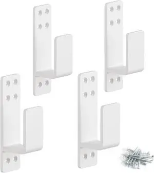 2x4 Door Barricade Brackets Heavy Duty 4pcs Door Bar Holder Brackets for Home Security White 2x4 Door Barricade Brackets Heavy Duty 4pcs Door Bar Holder Brackets for Home Security White