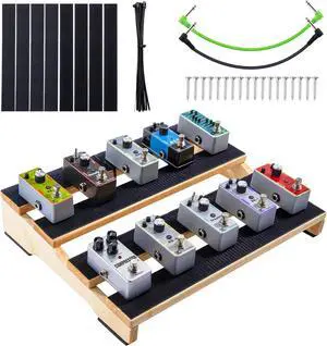 15.7" Big Wooden Pedal Board Guitar Effects Big Capacity Pedalboard with Mountain Tape & Cable Tie, Pro 15.7" Big Wooden Pedal Board Guitar Effects Big Capacity Pedalboard with Mountain Tape & Cable Tie, Pro