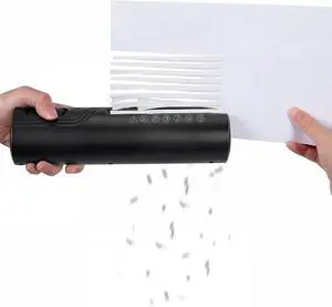 Mini Paper Shredder, Portable Paper Shredder for Home, 3-Sheet Strip Cut 4mm, Compact Paper Shredder with Forward & Reverse and Overheat Protection, Small Shredder for Desk and Home Office (L, Black) Mini Paper Shredder, Portable Paper Shredder for Home, 3-Sheet Strip Cut 4mm, Compact Paper Shredder with Forward & Reverse and Overheat Protection, Small Shredder for Desk and Home Office (L, Black)