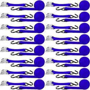 16 Pcs Cambuckle Tie Down Straps 1763lbs Break Strength Securing Straps 1'' x 15 ft Cambuckle Tie Downs with S Hook for Motorcycle, Kayak, Car, Truck, Boat Moving, Securing Cargo (Blue) 16 Pcs Cambuckle Tie Down Straps 1763lbs Break Strength Securing Straps 1'' x 15 ft Cambuckle Tie Downs with S Hook for Motorcycle, Kayak, Car, Truck, Boat Moving, Securing Cargo (Blue)