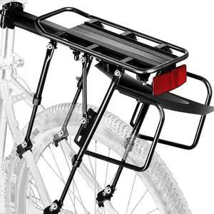 Rear Bike Rack,310 LB Capacity Solid Bearings Bike Cargo Rack w/Fender & Large Size Reflective,Quick Release Mountain Road Bicycle Rear Racks,Universal Bike Luggage Touring Carrier Rack, Rear Bike Rack,310 LB Capacity Solid Bearings Bike Cargo Rack w/Fender & Large Size Reflective,Quick Release Mountain Road Bicycle Rear Racks,Universal Bike Luggage Touring Carrier Rack,