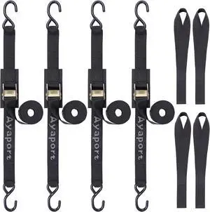 Cam Buckle Tie Down Straps 8 feet 3000lbs Break Strength Securing Straps with S Hooks for Motorcycle, Kayak, Car, Truck, Dirt Bike Cam Buckle Tie Down Straps 8 feet 3000lbs Break Strength Securing Straps with S Hooks for Motorcycle, Kayak, Car, Truck, Dirt Bike
