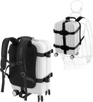 Backpack Conversion Straps for 22-26 Inch Hard Luggage, Adjustable Suitcase Carrier with Padded Back Panel, Quick-release Buckles, Chest Strap, Fits Non-expanded Hard Cases Backpack Conversion Straps for 22-26 Inch Hard Luggage, Adjustable Suitcase Carrier with Padded Back Panel, Quick-release Buckles, Chest Strap, Fits Non-expanded Hard Cases