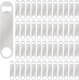 50 Pack Flat Beer Bottle Opener 7 inch Stainless Steel Flat Bottle Opener Beer Bottle Openers for Bartender Kitchen Bar Restaurant (Silver) 50 Pack Flat Beer Bottle Opener 7 inch Stainless Steel Flat Bottle Opener Beer Bottle Openers for Bartender Kitchen Bar Restaurant (Silver)
