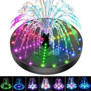 Solar Bird Bath Fountains Upgraded, 4W Solar Powered Water Fountain Pump with 4000 Battery, 7 Nozzles & 4 Fixers, Colorful LED Lights for Garden, Swimming Pool, Pond, Fish Tank and Outdoor Solar Bird Bath Fountains Upgraded, 4W Solar Powered Water Fountain Pump with 4000 Battery, 7 Nozzles & 4 Fixers, Colorful LED Lights for Garden, Swimming Pool, Pond, Fish Tank and Outdoor