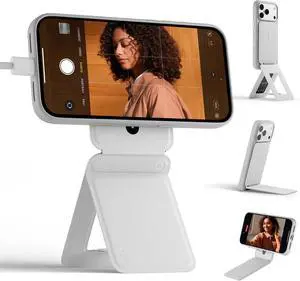 Phone Stand, Magnetic Phone Tripod Stand Stain-Resistant MOVAS Leather & Angle Adjustment & Strong Magnets Tripod for iPhone 17/16/15/14/13/12 (Included Metal Ring)-Misty Cove Phone Stand, Magnetic Phone Tripod Stand Stain-Resistant MOVAS Leather & Angle Adjustment & Strong Magnets Tripod for iPhone 17/16/15/14/13/12 (Included Metal Ring)-Misty Cove