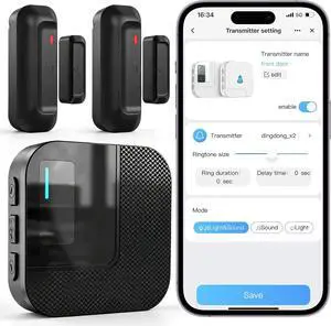 WiFi Door Chime, Door Sensor Alarm with Phone Notifications for Kids Safety & Dementia Care, Door Open Alert for Home Security and Business Use, 20 Chimes, 5 Volume Levels, 2.4GHz Only WiFi Door Chime, Door Sensor Alarm with Phone Notifications for Kids Safety & Dementia Care, Door Open Alert for Home Security and Business Use, 20 Chimes, 5 Volume Levels, 2.4GHz Only