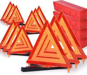 12 Pack Warning Triangle DOT Approved, Foldable Emergency Safety Reflective Triangles for Roadside Vehicles Breakdown with Carrying Case 12 Pack Warning Triangle DOT Approved, Foldable Emergency Safety Reflective Triangles for Roadside Vehicles Breakdown with Carrying Case