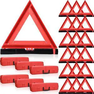 12 Pcs Warning Triangle Dot Approved Foldable Emergency Safety Triangles Reflective Road Safety Triangle with Carrying Case Heavy Base Roadside Warning Sign for Car Truck 12 Pcs Warning Triangle Dot Approved Foldable Emergency Safety Triangles Reflective Road Safety Triangle with Carrying Case Heavy Base Roadside Warning Sign for Car Truck