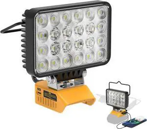 7200LM LED Work Light Compatible with Dewalt 20V Battery, 72W Cordless Floodlight for 2 USB 1 Type-C Port, Upgraded LED Adjustable 140° Low Voltage Protection for Camping Workshop Emergency 7200LM LED Work Light Compatible with Dewalt 20V Battery, 72W Cordless Floodlight for 2 USB 1 Type-C Port, Upgraded LED Adjustable 140° Low Voltage Protection for Camping Workshop Emergency