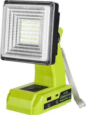 Work Light Compatible with Ryobi 18V Battery, 15W Light Cordless Portable Jobsite with USB Charging Port, 1800LM Outdoor Rechargeable LED Floodlight for Car Repair, Camping, Hiking Work Light Compatible with Ryobi 18V Battery, 15W Light Cordless Portable Jobsite with USB Charging Port, 1800LM Outdoor Rechargeable LED Floodlight for Car Repair, Camping, Hiking