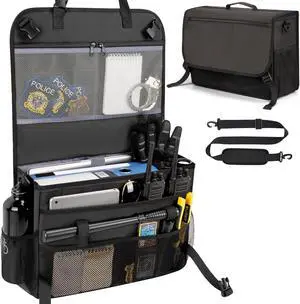 Patrol Bag Law Enforcement, Car Front Seat Organizer, Police Duty Bag for Police Gear with 15.6" Laptop Storage, Molle Webbing, Multiple Compartment, Adjustable Straps Patrol Bag Law Enforcement, Car Front Seat Organizer, Police Duty Bag for Police Gear with 15.6" Laptop Storage, Molle Webbing, Multiple Compartment, Adjustable Straps