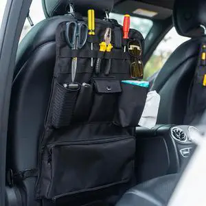Car Seat Organizer,Multifunctional Tactical Car Seat Back Storage Pocket with Molle Pouch,Universal Fits for SUV,F150,Car Truck for Road Trips (1, Black) Car Seat Organizer,Multifunctional Tactical Car Seat Back Storage Pocket with Molle Pouch,Universal Fits for SUV,F150,Car Truck for Road Trips (1, Black)