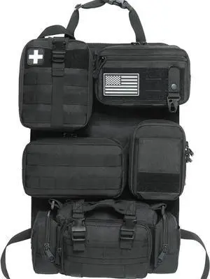 6 Pack Tactical Molle Car Seat Back Organizer,Backseat Organizer for Man | Tactical Vehicle Panel Organizer with 5 Detachable Molle Pouch,US Flag Patch and Keychain,Great Trunk Accessories 6 Pack Tactical Molle Car Seat Back Organizer,Backseat Organizer for Man | Tactical Vehicle Panel Organizer with 5 Detachable Molle Pouch,US Flag Patch and Keychain,Great Trunk Accessories