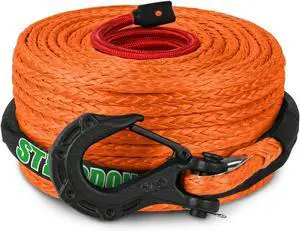 3/8" x 60ft Synthetic Winch Rope 19,854lbs Dyneema Winch Cable Line with Hook and Sleeve Protection Car Tow Recovery Cable for 4WD Off Road Vehicle SUV Truck(Orange-Slim) 3/8" x 60ft Synthetic Winch Rope 19,854lbs Dyneema Winch Cable Line with Hook and Sleeve Protection Car Tow Recovery Cable for 4WD Off Road Vehicle SUV Truck(Orange-Slim)