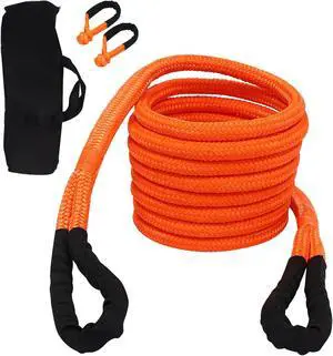 Kinetic Recovery Tow Rope 3/4''×20ft 30580 lbs, Orange Kinetic Rope with 2 Soft Shackles 30% Elasticity Tow Ropes Vehicle Recovery Kit for Trucks SUV UTV ATV Tractor Car Jeep Kinetic Recovery Tow Rope 3/4''×20ft 30580 lbs, Orange Kinetic Rope with 2 Soft Shackles 30% Elasticity Tow Ropes Vehicle Recovery Kit for Trucks SUV UTV ATV Tractor Car Jeep