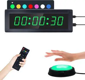 Gym Timer Clock with Remote Control & Push Button,7 RGB Color, Programmable Interval Timer, Countdown/Up Stopwatch,Wall Clock for Home Gym Garage,Portable Training Accessories(Plug-in) Gym Timer Clock with Remote Control & Push Button,7 RGB Color, Programmable Interval Timer, Countdown/Up Stopwatch,Wall Clock for Home Gym Garage,Portable Training Accessories(Plug-in)