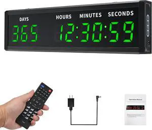 Large Display Digital Countdown Clock, LED Large Display Count Up/Count Down Timer, 999 Days Countdown Calendar for Christmas Retirement Birthday Event Timer with Remote Control (Green) Large Display Digital Countdown Clock, LED Large Display Count Up/Count Down Timer, 999 Days Countdown Calendar for Christmas Retirement Birthday Event Timer with Remote Control (Green)