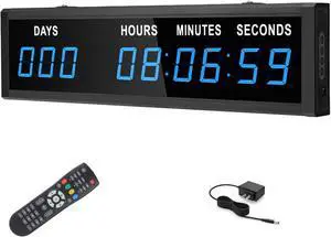 Blue 1.8" 9Digits Large LED Countdown Count Up Days Clock with Remote Christmas Event Blue 1.8" 9Digits Large LED Countdown Count Up Days Clock with Remote Christmas Event