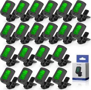 20 Pcs Guitar Tuner, Clip on Tuner with Chromatic Modes, Digital Electronic Clear LCD Display, 360 Degree Rotation for Acoustic/electric Guitar, Ukulele, Bass, Violin, Banjo, Mandolin 20 Pcs Guitar Tuner, Clip on Tuner with Chromatic Modes, Digital Electronic Clear LCD Display, 360 Degree Rotation for Acoustic/electric Guitar, Ukulele, Bass, Violin, Banjo, Mandolin