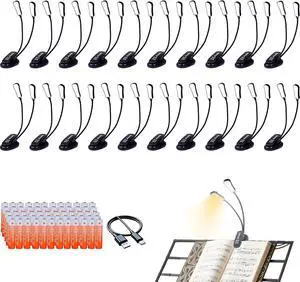 20 Pack Music Stand Light LED Clip on Reading Light USB-C and AAA Battery Power Supply (Included) Three Color Temperatures Suitable for Band Users Reading Enthusiasts 20 Pack Music Stand Light LED Clip on Reading Light USB-C and AAA Battery Power Supply (Included) Three Color Temperatures Suitable for Band Users Reading Enthusiasts