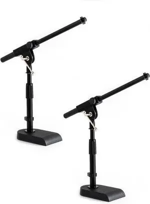 Adjustable Low-profile Microphone Stand, 2 Pack - Snare/Tom Bottom/Bass (Kick) Drum/Table Top, Adjustable Height, Clip-on cable holder, Powered by Hamilton (SR610111-2PK) Adjustable Low-profile Microphone Stand, 2 Pack - Snare/Tom Bottom/Bass (Kick) Drum/Table Top, Adjustable Height, Clip-on cable holder, Powered by Hamilton (SR610111-2PK)