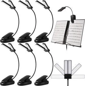 6 Pcs Music Stand Clip on Reading Light Dual Heads USB and AAA Battery Operated LED Book Lights in Bed 3 Brightness Levels Ideal for Musician, Battery Not Included (Double-lamp Style) 6 Pcs Music Stand Clip on Reading Light Dual Heads USB and AAA Battery Operated LED Book Lights in Bed 3 Brightness Levels Ideal for Musician, Battery Not Included (Double-lamp Style)