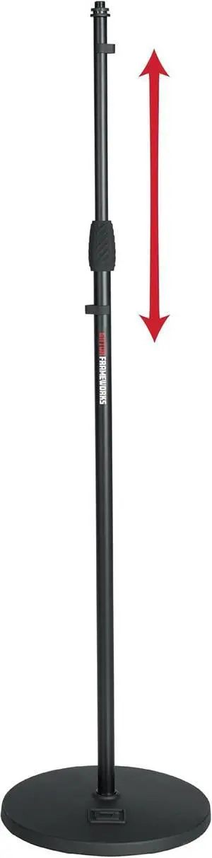 Microphone Stand with 12" Weighted Base and Soft Grip Twist Clutch Height Adjustment, (GFW-MIC-1200) Microphone Stand with 12" Weighted Base and Soft Grip Twist Clutch Height Adjustment, (GFW-MIC-1200)