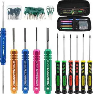 Terminal Removal Tool Kit for Deutsch Connectors, Depinning Tools Electrical Pin Extractor with Magnetic Phillips Screwdrivers 32Pc Terminal Removal Tool Kit for Deutsch Connectors, Depinning Tools Electrical Pin Extractor with Magnetic Phillips Screwdrivers 32Pc