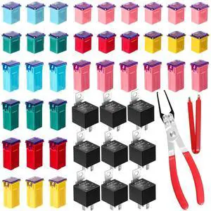 36 Pcs Car Fuse Assortment Kit Fuse and Puller Plier Relay with Small Fuze Remover Tool and 10 Pcs 30/40 Amp 5-pin 12v Relay Car Fuze Puller(Multicolor,Low and Tall) 36 Pcs Car Fuse Assortment Kit Fuse and Puller Plier Relay with Small Fuze Remover Tool and 10 Pcs 30/40 Amp 5-pin 12v Relay Car Fuze Puller(Multicolor,Low and Tall)