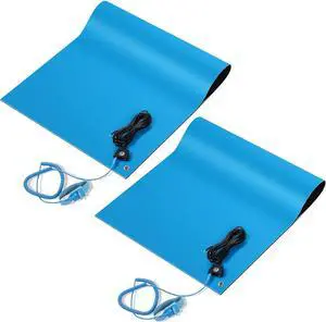 Anti-Static Mat Kits Includes Heat Resistant ESD Mats Anti Static Wrist Straps Grounding Cords Rubber Soldering Table ESD Pad for Computer PC Building Electronics Repair(2 Pack,17 x 25 in) Anti-Static Mat Kits Includes Heat Resistant ESD Mats Anti Static Wrist Straps Grounding Cords Rubber Soldering Table ESD Pad for Computer PC Building Electronics Repair(2 Pack,17 x 25 in)