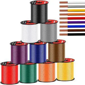 10 Pcs 18 Gauge Wire 100 ft Per Roll (1000 ft Total) Automotive Primary Wire Spools Copper Clad Aluminum Primary for 12v Automotive Harness Car Audio Video Wiring 10 Pcs 18 Gauge Wire 100 ft Per Roll (1000 ft Total) Automotive Primary Wire Spools Copper Clad Aluminum Primary for 12v Automotive Harness Car Audio Video Wiring