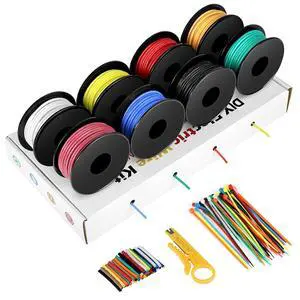 18 Gauge Stranded Wire Kit, 8 Colors Each 30FT 18 AWG Silicone Electrical Wire, Flexible Tinned Copper Hook Up Wire Kit for DIY Electronics, Automotive, Breadboard, Home, Model Car, Power Wiring Kit 18 Gauge Stranded Wire Kit, 8 Colors Each 30FT 18 AWG Silicone Electrical Wire, Flexible Tinned Copper Hook Up Wire Kit for DIY Electronics, Automotive, Breadboard, Home, Model Car, Power Wiring Kit