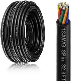 18 Gauge 8 Conductor Electrical Wire, 32.8FT 18AWG PVC Thermostat Wire, Low Voltage Landscape Wire, Flexible Cord for LED Lighting Strips Automotive Garden Bell Speaker 18 Gauge 8 Conductor Electrical Wire, 32.8FT 18AWG PVC Thermostat Wire, Low Voltage Landscape Wire, Flexible Cord for LED Lighting Strips Automotive Garden Bell Speaker