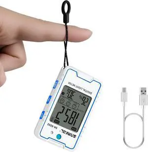 Light Meter Foot Candles, Compact Lux Meter Illuminance with 999900Lux/92890FC, Pocket Light Illuminance Tester with Temperature Humidity Testing, LCD Display, Data Hold for Indoor Outdoor Lightmeter Light Meter Foot Candles, Compact Lux Meter Illuminance with 999900Lux/92890FC, Pocket Light Illuminance Tester with Temperature Humidity Testing, LCD Display, Data Hold for Indoor Outdoor Lightmeter