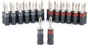 Silverback Pro Banana Plugs 14 Pairs, Soldered + Screw Lock, Nickel Plated wear and Corrosion Resistant Silverback Pro Banana Plugs 14 Pairs, Soldered + Screw Lock, Nickel Plated wear and Corrosion Resistant
