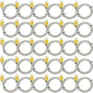 30 Pieces 3 Meters K Type Mini-Connector Thermocouple Temperature Probe Sensor K Type Thermocouple Wire Temperature Sensing Line Measure Range -50 to 400 Celsius, Compatible with TM902C/ TES1310 30 Pieces 3 Meters K Type Mini-Connector Thermocouple Temperature Probe Sensor K Type Thermocouple Wire Temperature Sensing Line Measure Range -50 to 400 Celsius, Compatible with TM902C/ TES1310