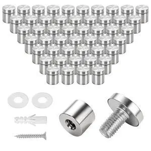 50 Pack 3/4" x 3/4" Stainless Steel Standoff Screws for Acrylic Signs, Silver 50 Pack 3/4" x 3/4" Stainless Steel Standoff Screws for Acrylic Signs, Silver