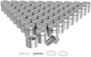 50-Pack Standoff Screws (3/4 in. Dia x 3/4 in. L), Stainless Steel Standoff Mounting Hardware for Acrylic Signs, Silver 50-Pack Standoff Screws (3/4 in. Dia x 3/4 in. L), Stainless Steel Standoff Mounting Hardware for Acrylic Signs, Silver