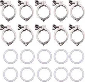 Stainless Steel 304 Single Pin Heavy Duty Tri-clamp with Wing Nut for Ferrule TC with 1 pc Silicone Gasket (2 Inch Tri-clamp Size: 10 Pack) Stainless Steel 304 Single Pin Heavy Duty Tri-clamp with Wing Nut for Ferrule TC with 1 pc Silicone Gasket (2 Inch Tri-clamp Size: 10 Pack)