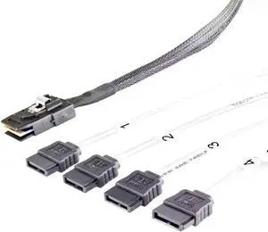 SRC-Mini SAS to 4X SATA Cable (SAS SFF8087 to 4X SATA, 6Gb/s per Port, for SRC Series Server Cases) SRC-Mini SAS to 4X SATA Cable (SAS SFF8087 to 4X SATA, 6Gb/s per Port, for SRC Series Server Cases)