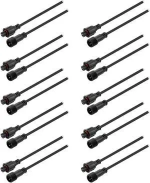 3 Pin Xconnect Pigtail Waterproof Electrical Connectors 18AWG 6in/15cm Compatible with ASIN B0923SDR5T B0CM95W84B B0CW9NQ12K B0CM976SKW for WS2811 Outdoor Halloween Christmas Lights(10-Pair) 3 Pin Xconnect Pigtail Waterproof Electrical Connectors 18AWG 6in/15cm Compatible with ASIN B0923SDR5T B0CM95W84B B0CW9NQ12K B0CM976SKW for WS2811 Outdoor Halloween Christmas Lights(10-Pair)