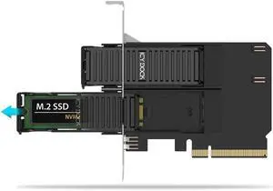 Removable Dual M.2 NVMe SSD to PCIe 4.0 x8 Mobile Rack Adapter Card for PCIe Expansion Slot Removable Dual M.2 NVMe SSD to PCIe 4.0 x8 Mobile Rack Adapter Card for PCIe Expansion Slot