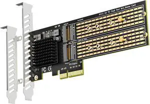 PA20 Dual M.2 NVMe to PCIe 3.0 X4 Adapter with PCIe Bifurcation, Setup Soft M.2 NVMe RAID via OS Tool (Support 22110/2280 Size) PA20 Dual M.2 NVMe to PCIe 3.0 X4 Adapter with PCIe Bifurcation, Setup Soft M.2 NVMe RAID via OS Tool (Support 22110/2280 Size)