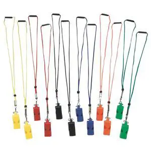 Arbiter Pealess Whistles with Breakaway Lanyards, 12-Pack, Loud ABS Plastic Referee & Coach Whistles for Sports Officials, PE Teachers, Schools, Camps & Lifeguards Arbiter Pealess Whistles with Breakaway Lanyards, 12-Pack, Loud ABS Plastic Referee & Coach Whistles for Sports Officials, PE Teachers, Schools, Camps & Lifeguards